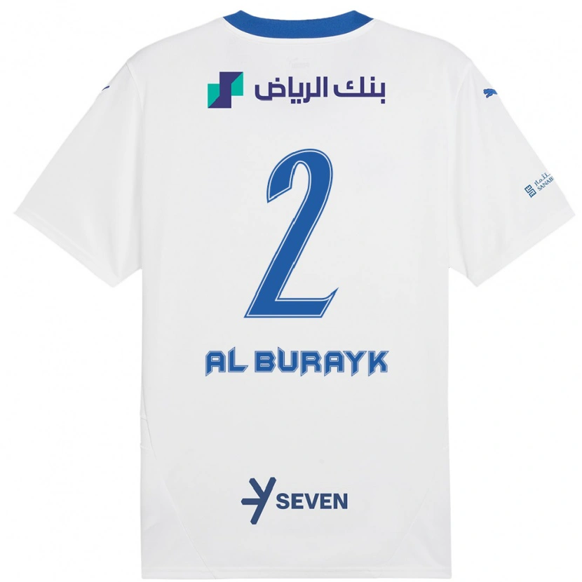 Danxen Kvinnor Mohammed Al-Burayk #2 Vit Blå Bortatröja Matchtröjor 2024/25 Tröjor T-Tröja