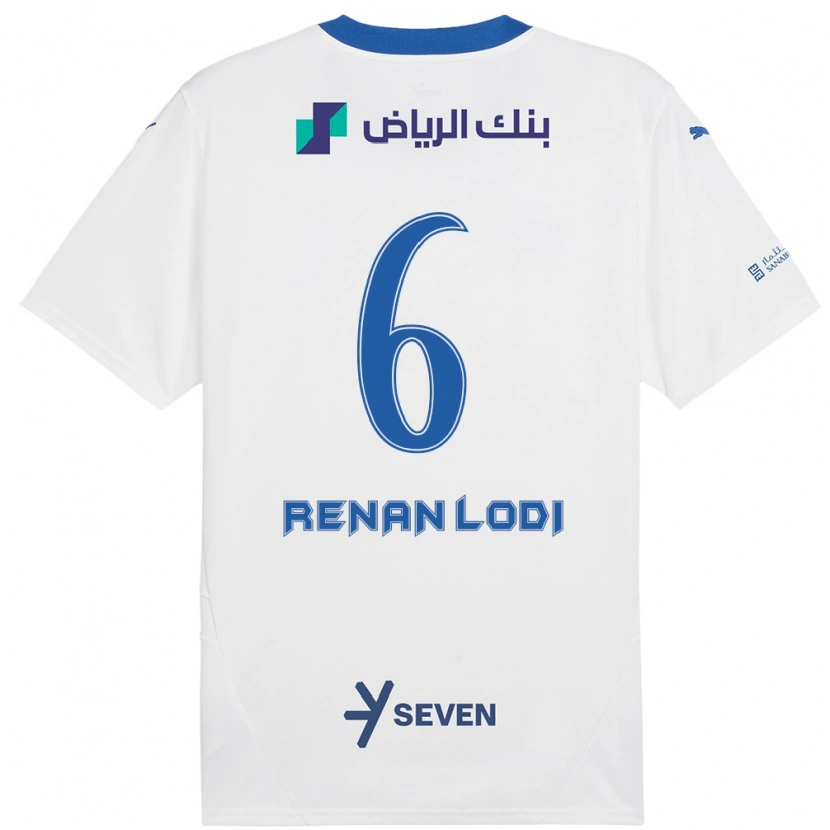Danxen Kvinnor Renan Lodi #6 Vit Blå Bortatröja Matchtröjor 2024/25 Tröjor T-Tröja