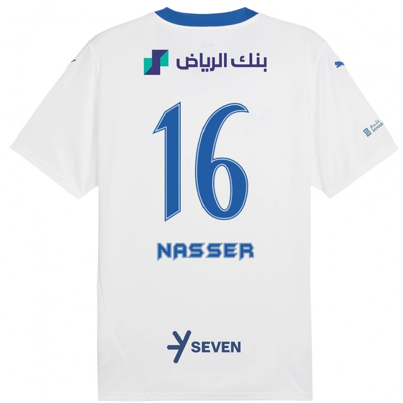 Danxen Kvinnor Nasser Al-Dawsari #16 Vit Blå Bortatröja Matchtröjor 2024/25 Tröjor T-Tröja