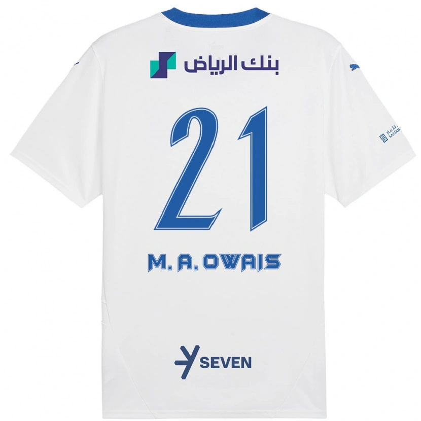 Danxen Kvinnor Mohammed Al-Owais #21 Vit Blå Bortatröja Matchtröjor 2024/25 Tröjor T-Tröja