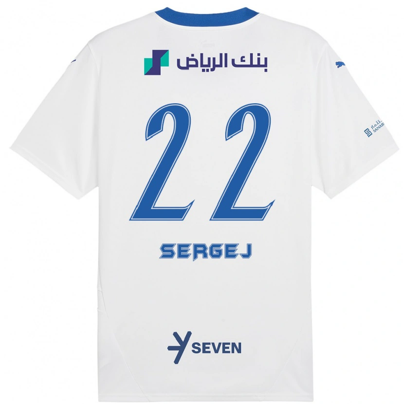 Danxen Kvinnor Sergej Milinković-Savić #22 Vit Blå Bortatröja Matchtröjor 2024/25 Tröjor T-Tröja