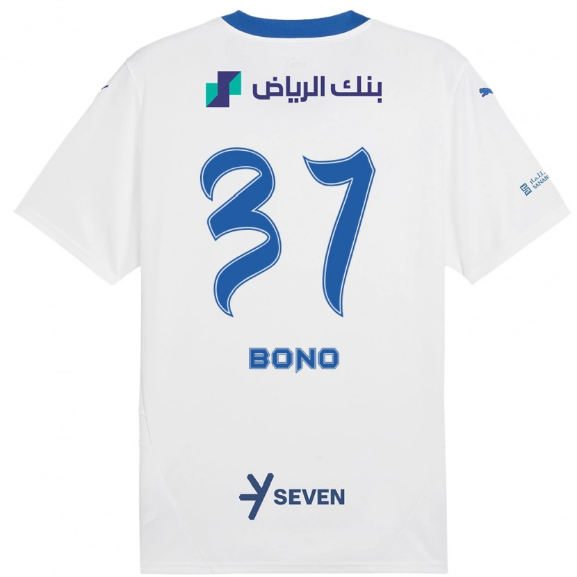 Danxen Kvinnor Bono #37 Vit Blå Bortatröja Matchtröjor 2024/25 Tröjor T-Tröja