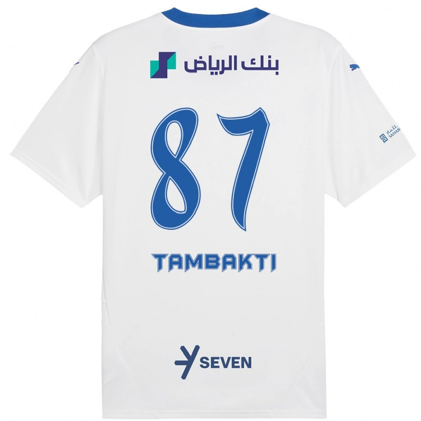 Danxen Kvinnor Hassan Tambakti #87 Vit Blå Bortatröja Matchtröjor 2024/25 Tröjor T-Tröja