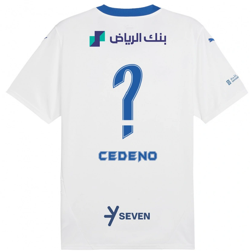 Danxen Kvinnor Lineth Cedeño #0 Vit Blå Bortatröja Matchtröjor 2024/25 Tröjor T-Tröja