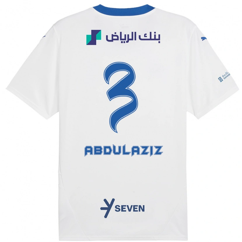 Danxen Kvinnor Al Jawhara Abdulaziz #3 Vit Blå Bortatröja Matchtröjor 2024/25 Tröjor T-Tröja