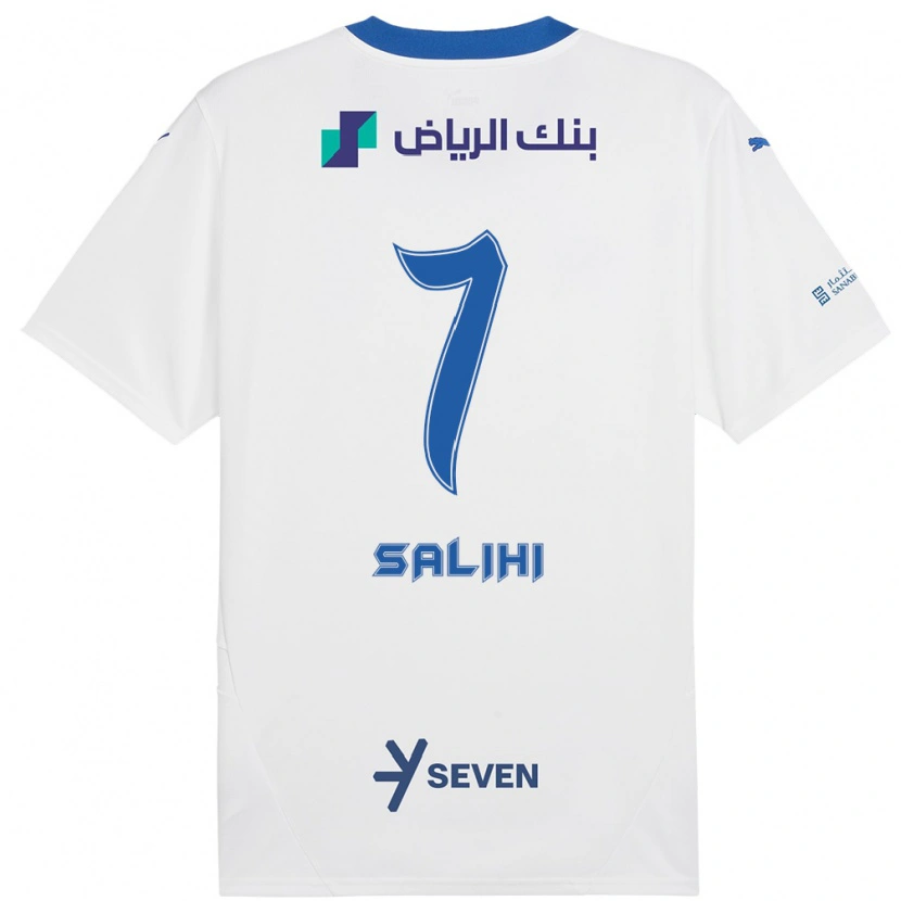 Danxen Kvinnor Shokhan Salihi #7 Vit Blå Bortatröja Matchtröjor 2024/25 Tröjor T-Tröja