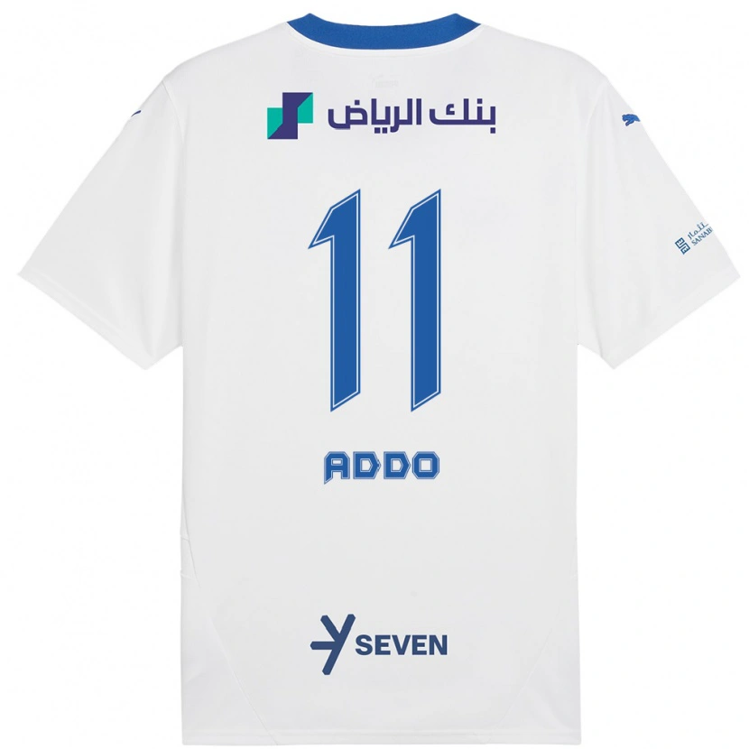 Danxen Kvinnor Elizabeth Addo #11 Vit Blå Bortatröja Matchtröjor 2024/25 Tröjor T-Tröja