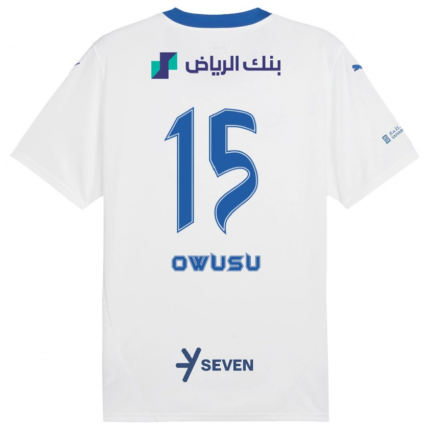 Danxen Kvinnor Mavis Owusu #15 Vit Blå Bortatröja Matchtröjor 2024/25 Tröjor T-Tröja