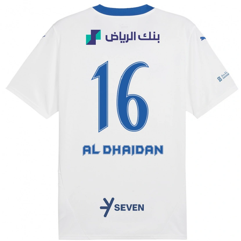 Danxen Kvinnor Nadia Al-Dhaidan #16 Vit Blå Bortatröja Matchtröjor 2024/25 Tröjor T-Tröja