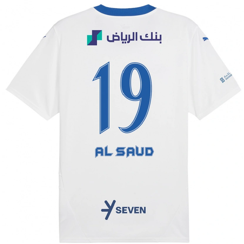 Danxen Kvinnor Manal Al Saud #19 Vit Blå Bortatröja Matchtröjor 2024/25 Tröjor T-Tröja