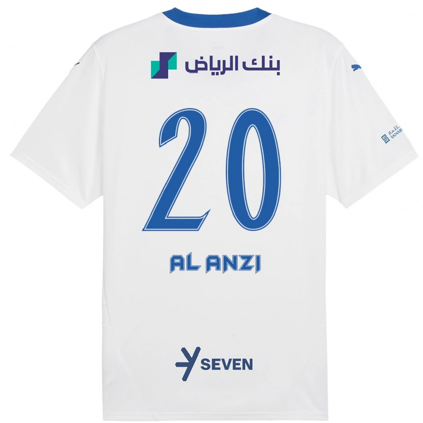 Danxen Kvinnor Areej Al-Anzi #20 Vit Blå Bortatröja Matchtröjor 2024/25 Tröjor T-Tröja