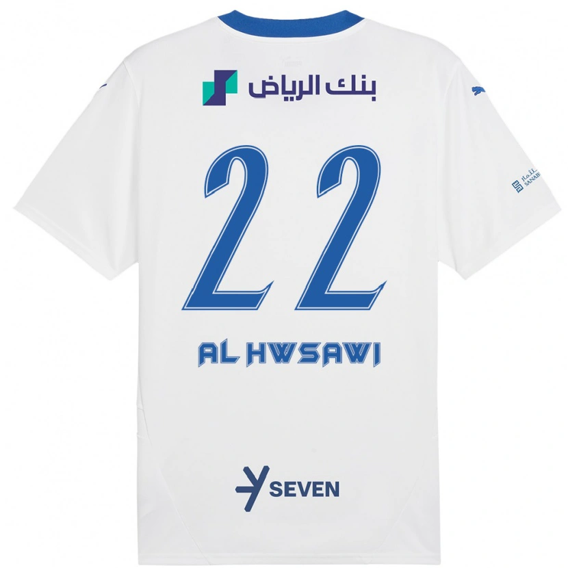 Danxen Kvinnor Shorouq Al-Hwsawi #22 Vit Blå Bortatröja Matchtröjor 2024/25 Tröjor T-Tröja
