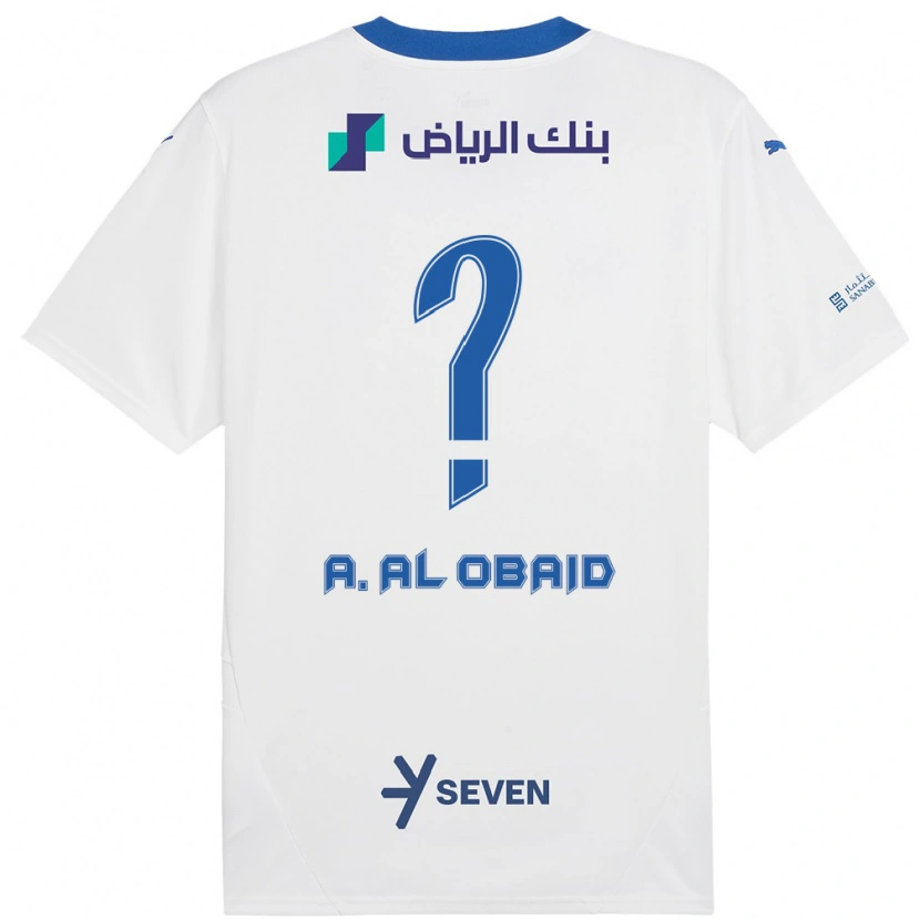 Danxen Kvinnor Abdulrahman Al-Obaid #0 Vit Blå Bortatröja Matchtröjor 2024/25 Tröjor T-Tröja