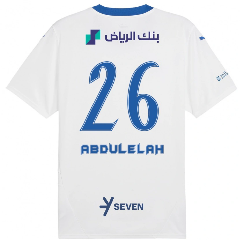 Danxen Kvinnor Abdulelah Al-Malki #26 Vit Blå Bortatröja Matchtröjor 2024/25 Tröjor T-Tröja