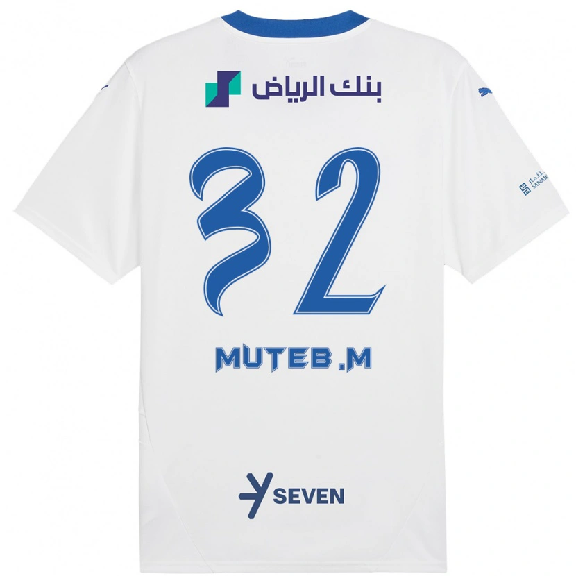 Danxen Kvinnor Muteb Al-Mufarrij #32 Vit Blå Bortatröja Matchtröjor 2024/25 Tröjor T-Tröja
