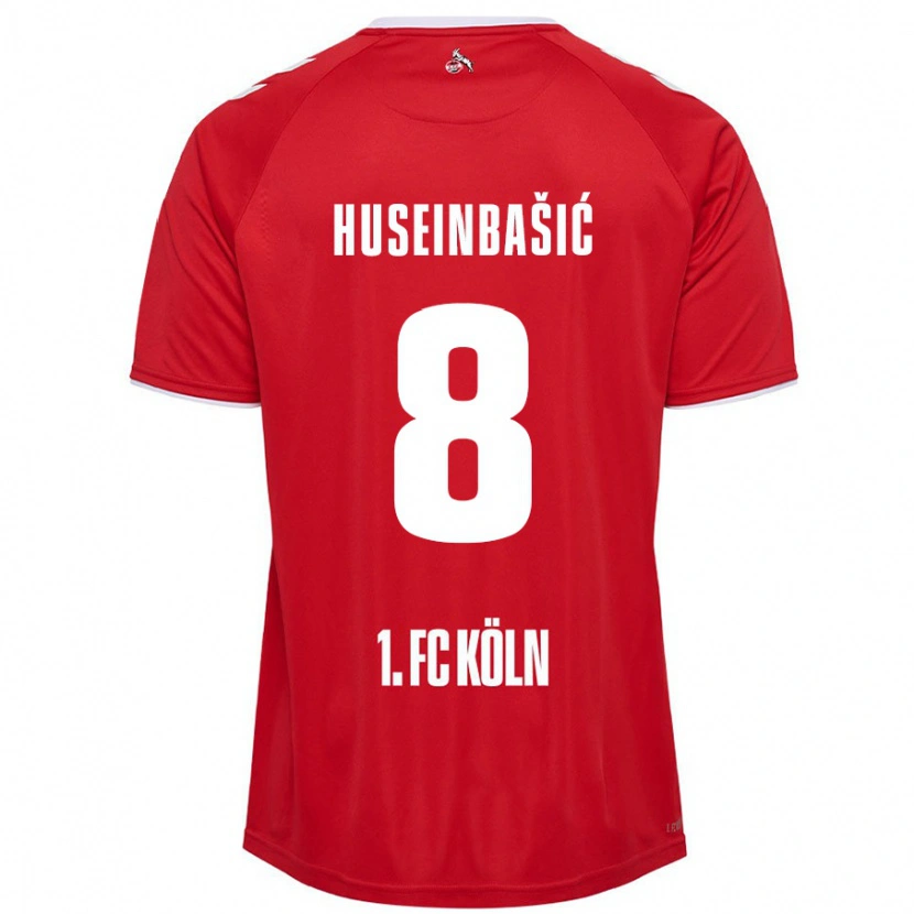 Danxen Kvinnor Denis Huseinbasic #8 Röd Vit Bortatröja Matchtröjor 2024/25 Tröjor T-Tröja