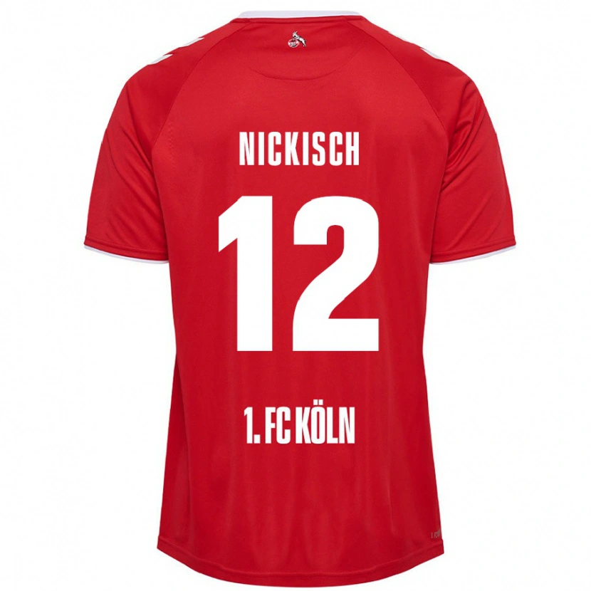 Danxen Kvinnor Jonas Nickisch #12 Röd Vit Bortatröja Matchtröjor 2024/25 Tröjor T-Tröja