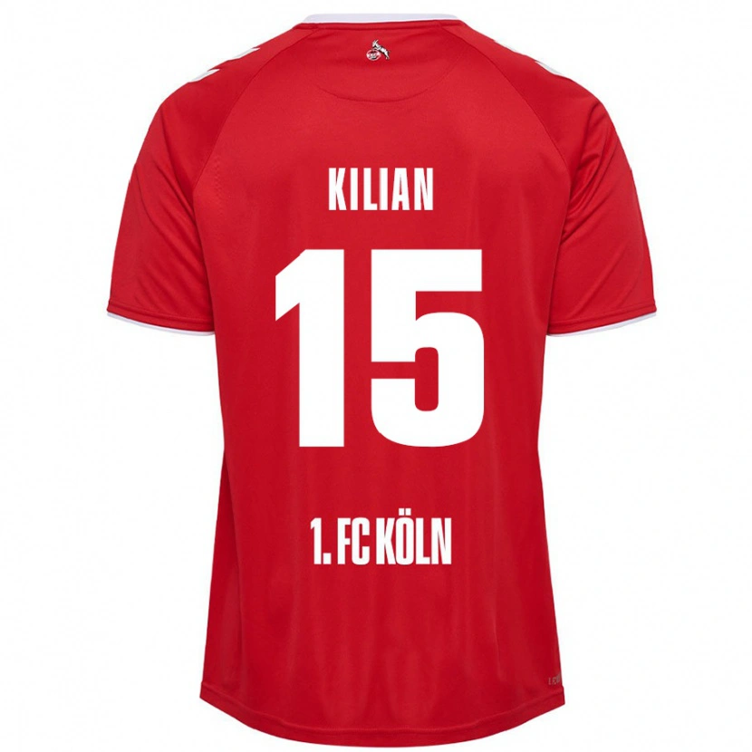 Danxen Kvinnor Luca Kilian #15 Röd Vit Bortatröja Matchtröjor 2024/25 Tröjor T-Tröja