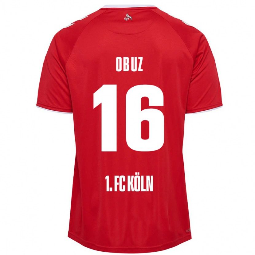 Danxen Kvinnor Marvin Obuz #16 Röd Vit Bortatröja Matchtröjor 2024/25 Tröjor T-Tröja