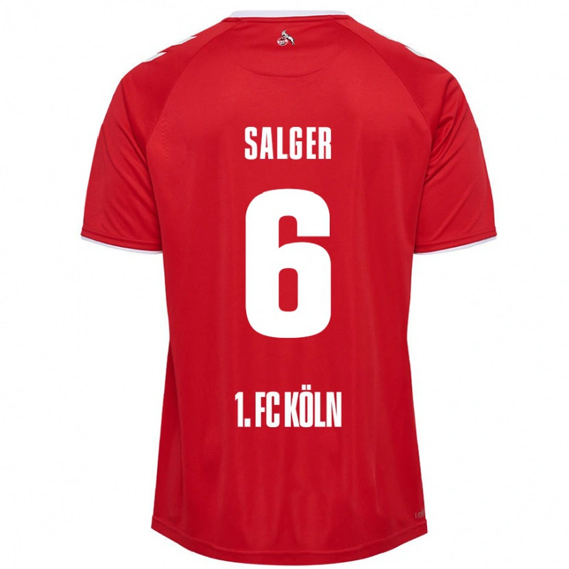 Danxen Kvinnor Stephan Salger #6 Röd Vit Bortatröja Matchtröjor 2024/25 Tröjor T-Tröja