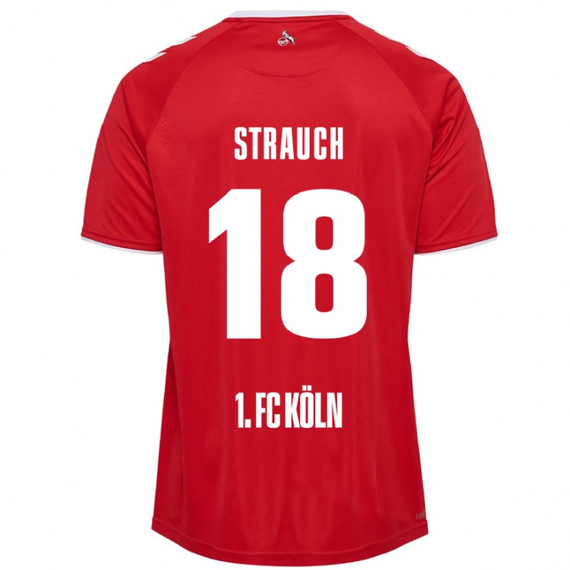 Danxen Kvinnor Georg Strauch #18 Röd Vit Bortatröja Matchtröjor 2024/25 Tröjor T-Tröja