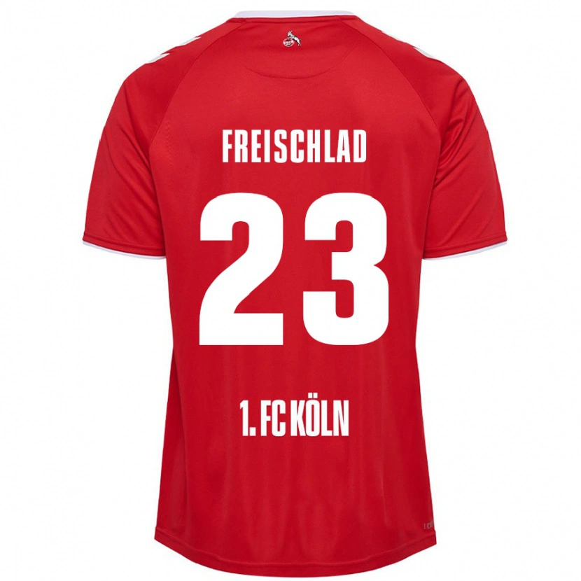 Danxen Kvinnor Yannick Freischlad #23 Röd Vit Bortatröja Matchtröjor 2024/25 Tröjor T-Tröja