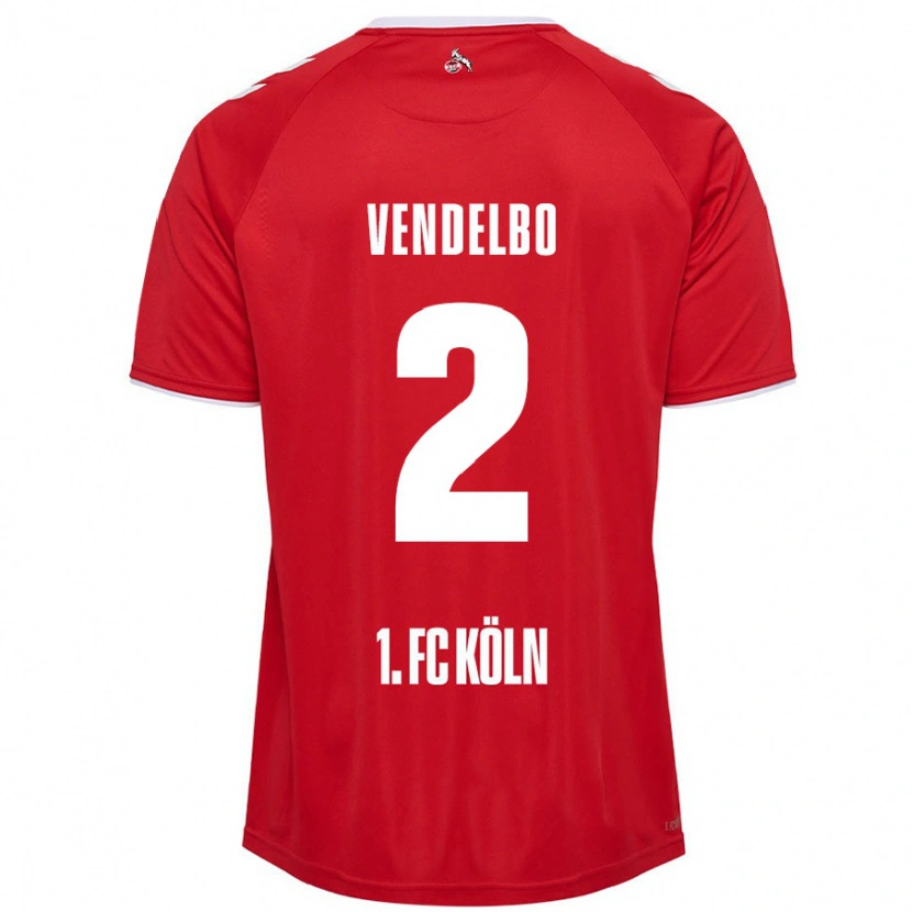 Danxen Kvinnor Sofie Vendelbo #2 Röd Vit Bortatröja Matchtröjor 2024/25 Tröjor T-Tröja