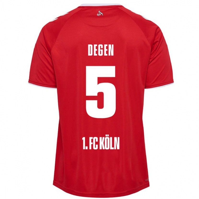 Danxen Kvinnor Celina Degen #5 Röd Vit Bortatröja Matchtröjor 2024/25 Tröjor T-Tröja
