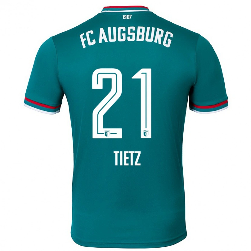 Danxen Kvinnor Phillip Tietz #21 Mörkgrön Bortatröja Matchtröjor 2024/25 Tröjor T-Tröja