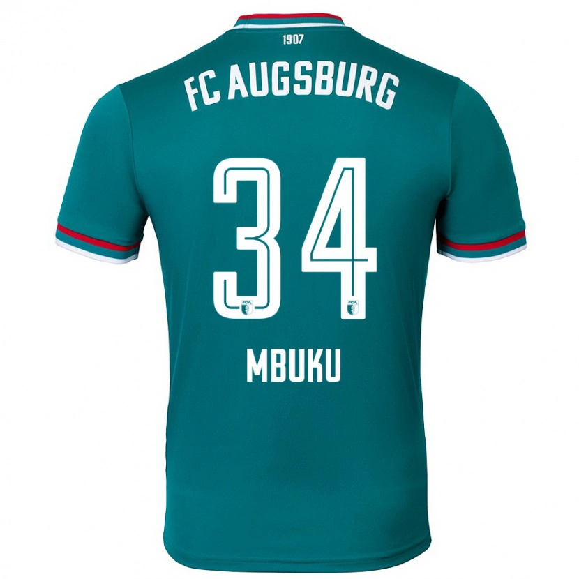 Danxen Kvinnor Nathanaël Mbuku #34 Mörkgrön Bortatröja Matchtröjor 2024/25 Tröjor T-Tröja