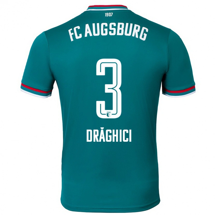 Danxen Kvinnor Robert Drăghici #3 Mörkgrön Bortatröja Matchtröjor 2024/25 Tröjor T-Tröja