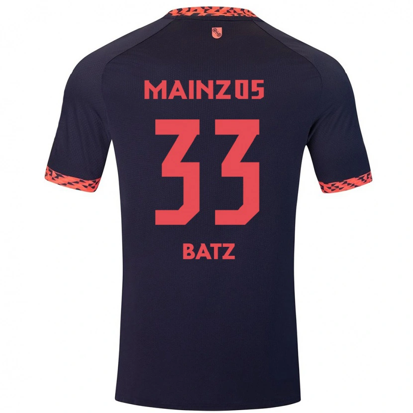 Danxen Kvinnor Daniel Batz #33 Blå Korallröd Bortatröja Matchtröjor 2024/25 Tröjor T-Tröja