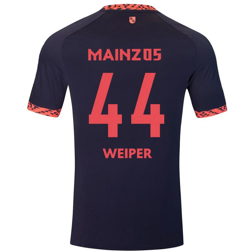 Danxen Kvinnor Nelson Weiper #44 Blå Korallröd Bortatröja Matchtröjor 2024/25 Tröjor T-Tröja