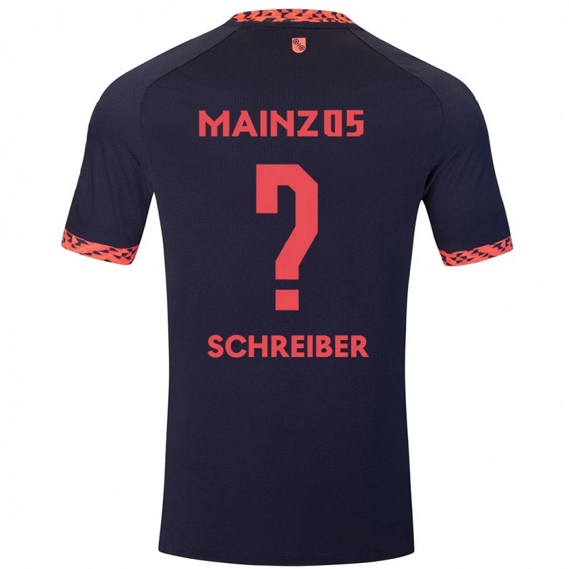 Danxen Kvinnor Philipp Schreiber #0 Blå Korallröd Bortatröja Matchtröjor 2024/25 Tröjor T-Tröja