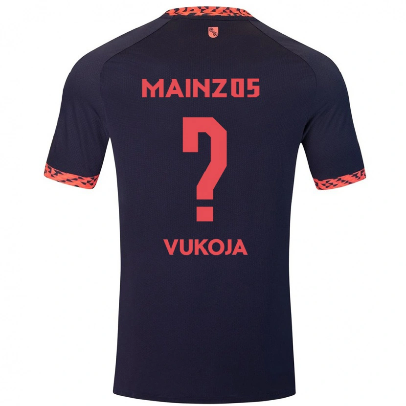 Danxen Kvinnor Luka Vukoja #0 Blå Korallröd Bortatröja Matchtröjor 2024/25 Tröjor T-Tröja