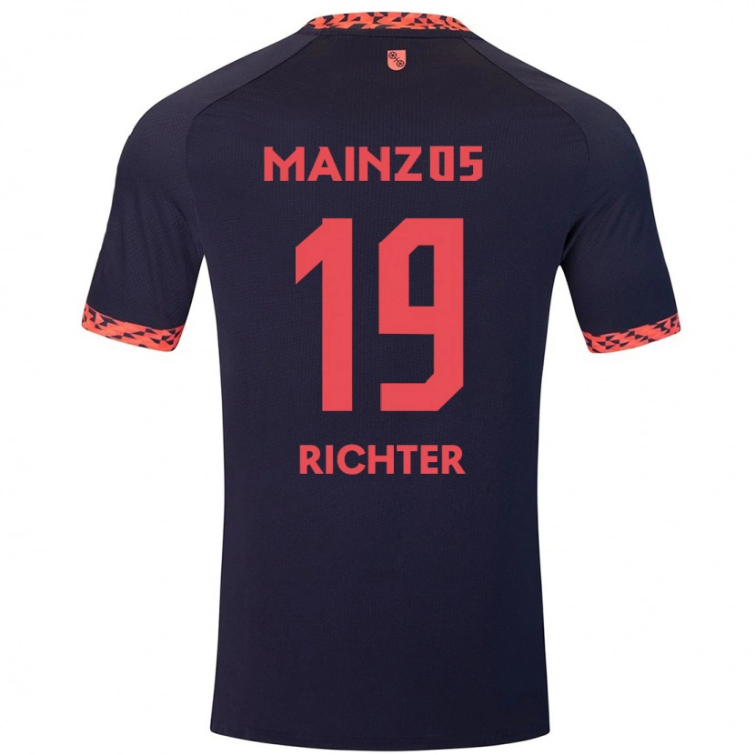 Danxen Kvinnor Marc Richter #19 Blå Korallröd Bortatröja Matchtröjor 2024/25 Tröjor T-Tröja