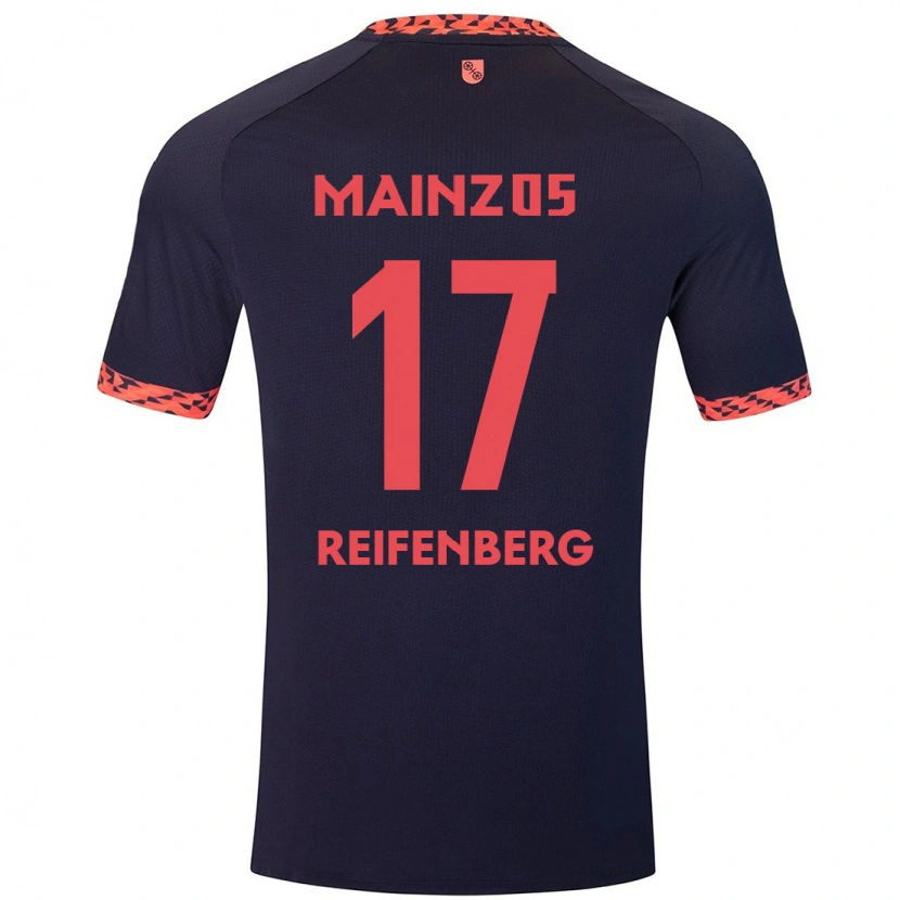 Danxen Kvinnor Michelle Reifenberg #17 Blå Korallröd Bortatröja Matchtröjor 2024/25 Tröjor T-Tröja