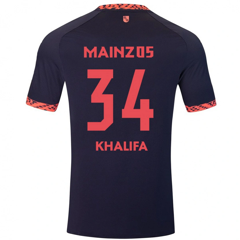 Danxen Kvinnor Sarah Khalifa #34 Blå Korallröd Bortatröja Matchtröjor 2024/25 Tröjor T-Tröja