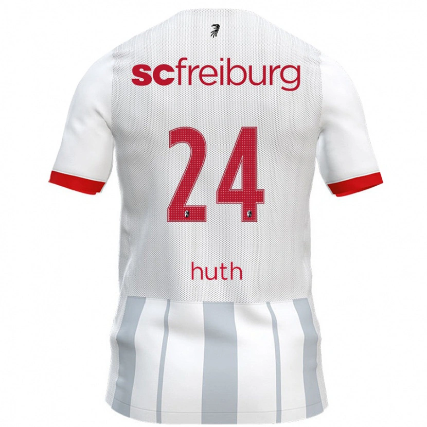 Danxen Kvinnor Jannik Huth #24 Vit Grå Bortatröja Matchtröjor 2024/25 Tröjor T-Tröja