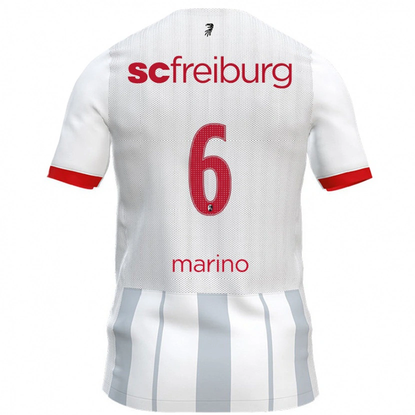 Danxen Kvinnor Luca Marino #6 Vit Grå Bortatröja Matchtröjor 2024/25 Tröjor T-Tröja