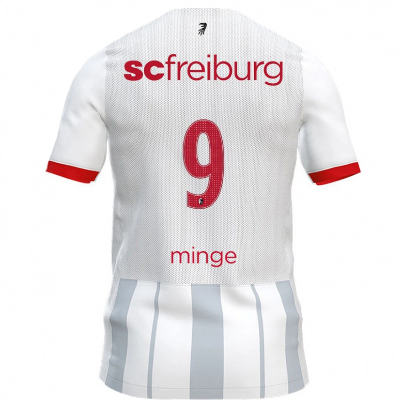 Danxen Kvinnor Janina Minge #9 Vit Grå Bortatröja Matchtröjor 2024/25 Tröjor T-Tröja