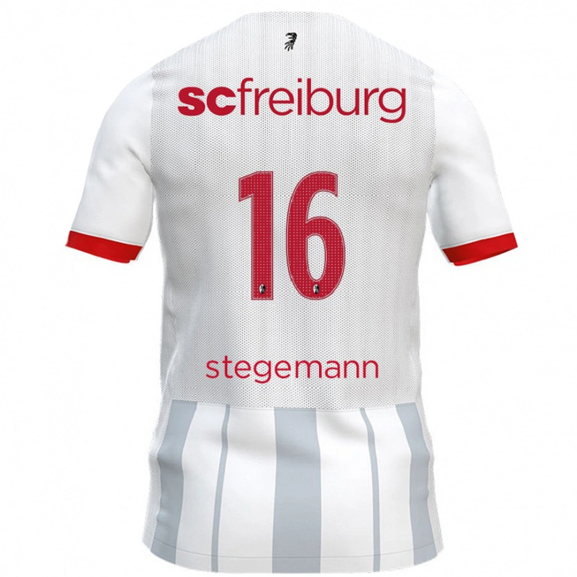 Danxen Kvinnor Greta Stegemann #16 Vit Grå Bortatröja Matchtröjor 2024/25 Tröjor T-Tröja
