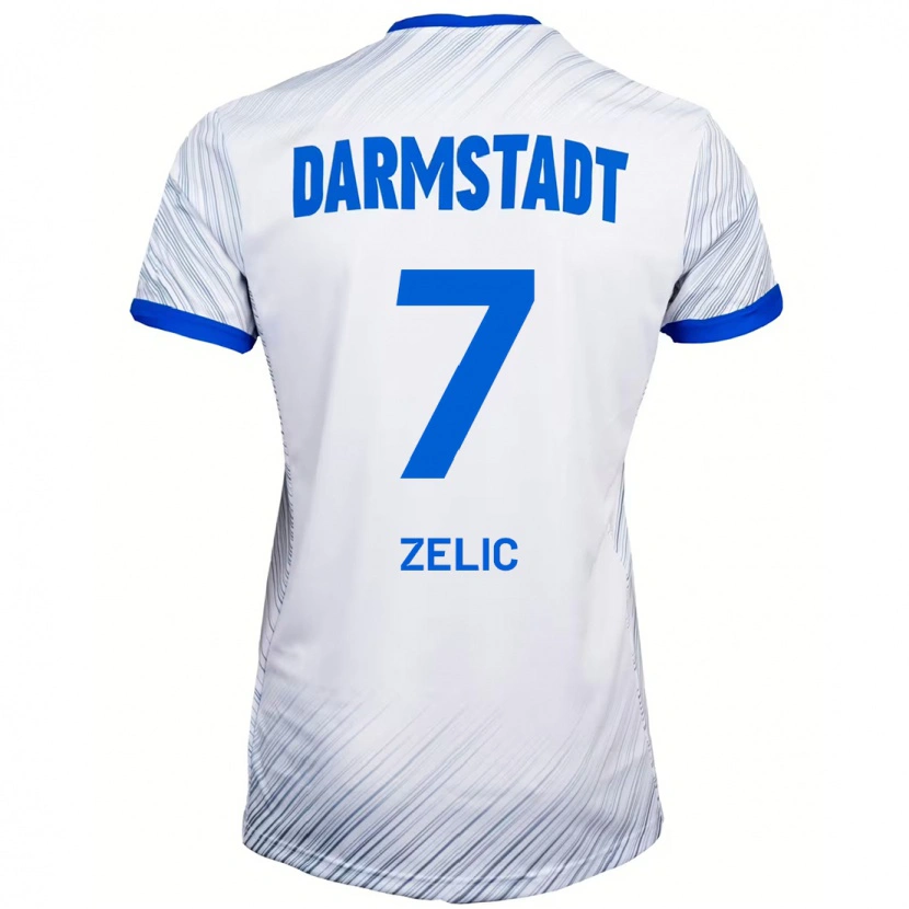Danxen Kvinnor Mateo Zelic #7 Vit Blå Bortatröja Matchtröjor 2024/25 Tröjor T-Tröja