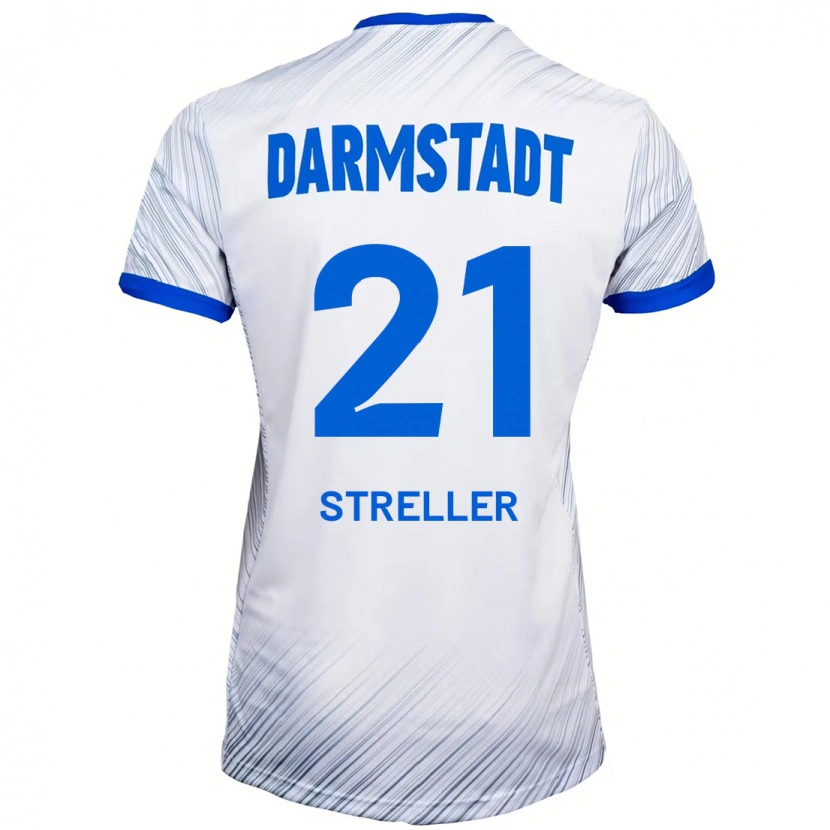 Danxen Kvinnor Till Streller #21 Vit Blå Bortatröja Matchtröjor 2024/25 Tröjor T-Tröja