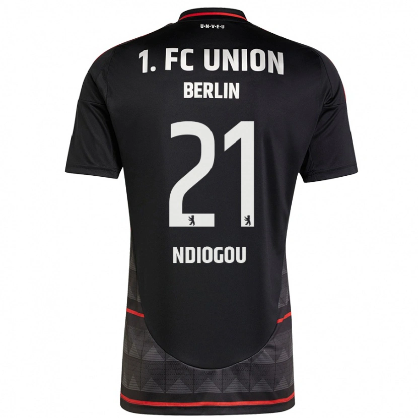 Danxen Kvinnor Pape-Omar Ndiogou #21 Svart Bortatröja Matchtröjor 2024/25 Tröjor T-Tröja