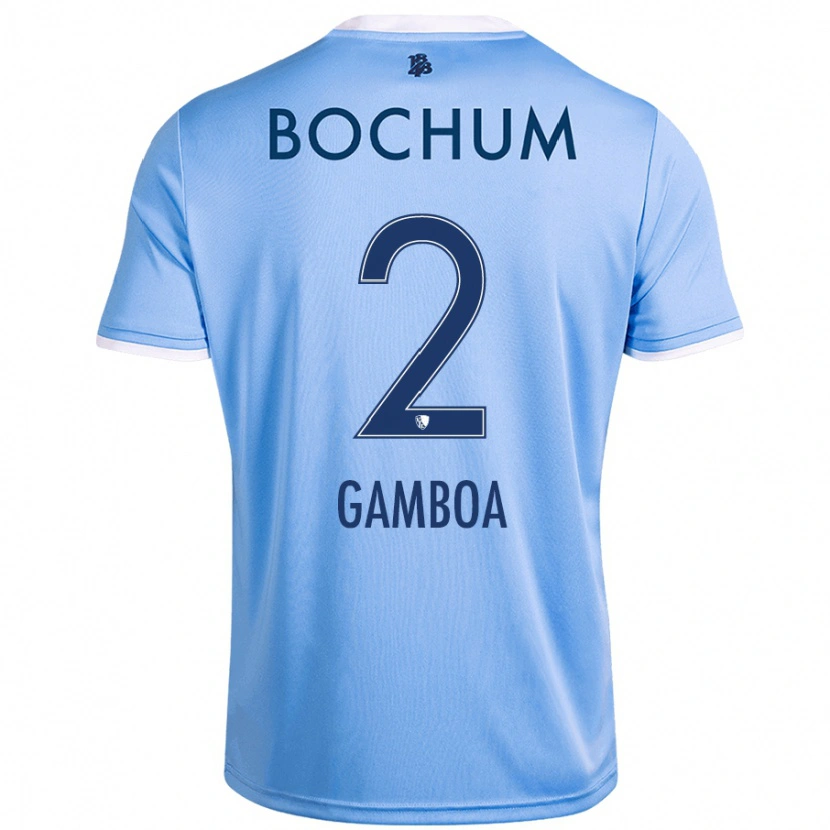 Danxen Kvinnor Cristian Gamboa #2 Himmelsblå Bortatröja Matchtröjor 2024/25 Tröjor T-Tröja