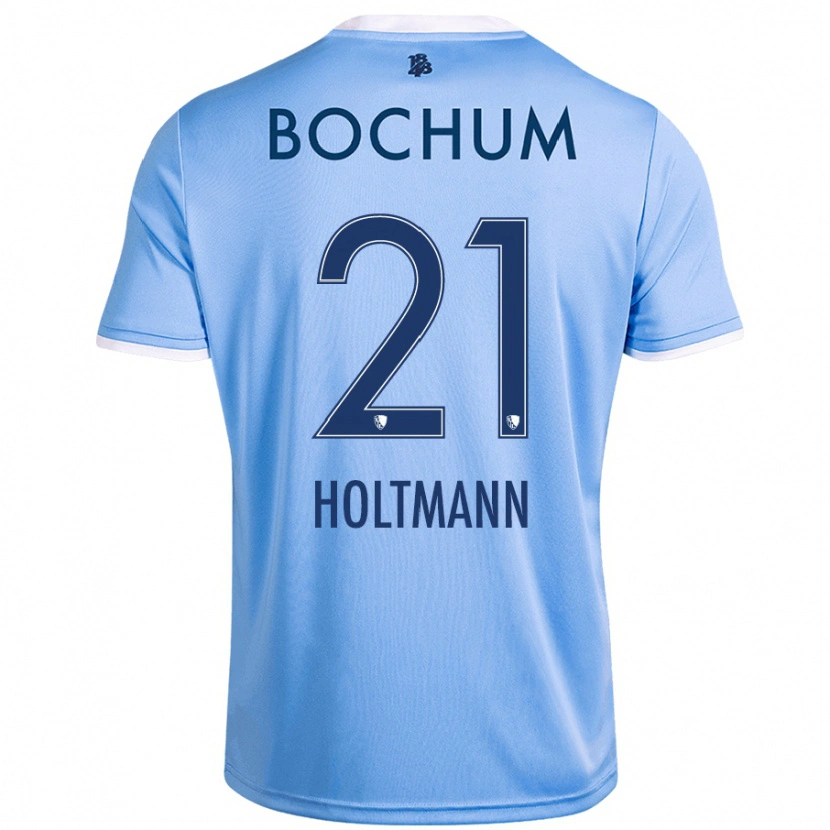 Danxen Kvinnor Gerrit Holtmann #21 Himmelsblå Bortatröja Matchtröjor 2024/25 Tröjor T-Tröja