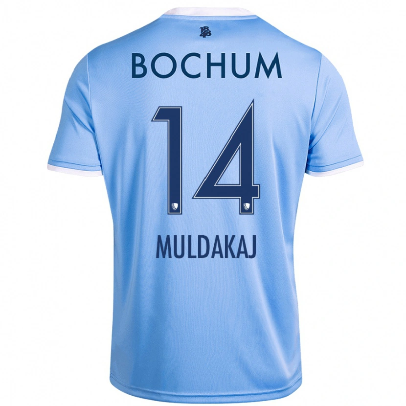 Danxen Kvinnor Ardit Muldakaj #14 Himmelsblå Bortatröja Matchtröjor 2024/25 Tröjor T-Tröja