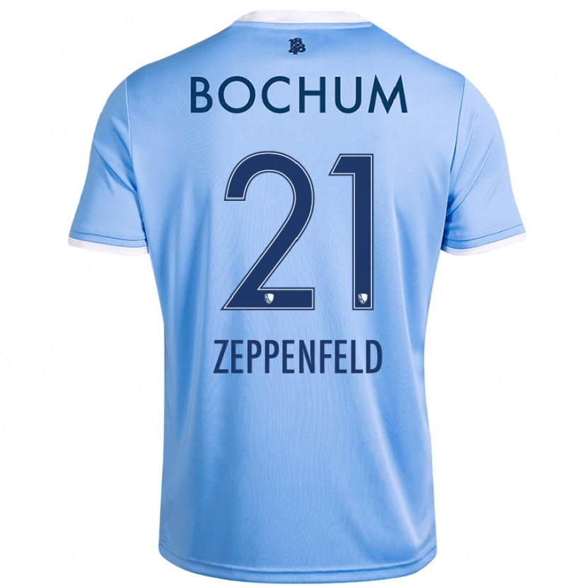 Danxen Kvinnor Paul Zeppenfeld #21 Himmelsblå Bortatröja Matchtröjor 2024/25 Tröjor T-Tröja