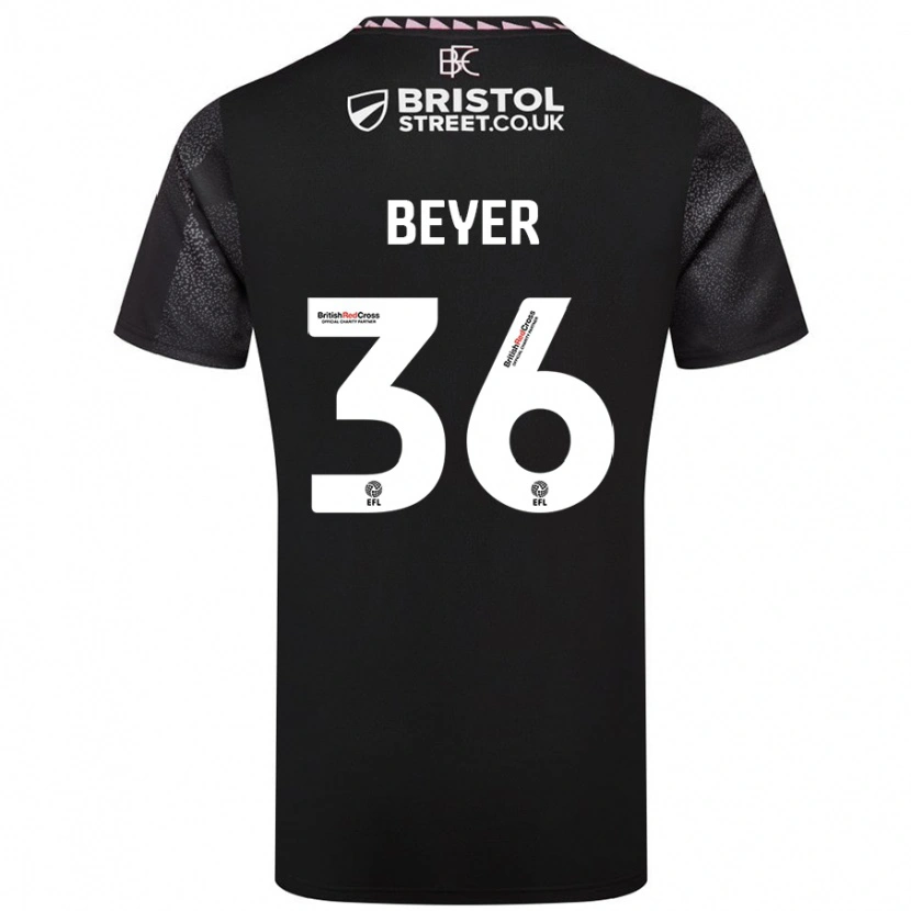 Danxen Kvinnor Jordan Beyer #36 Svart Bortatröja Matchtröjor 2024/25 Tröjor T-Tröja